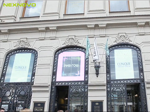 俄羅斯Rive Gauche透明LED櫥窗屏項目