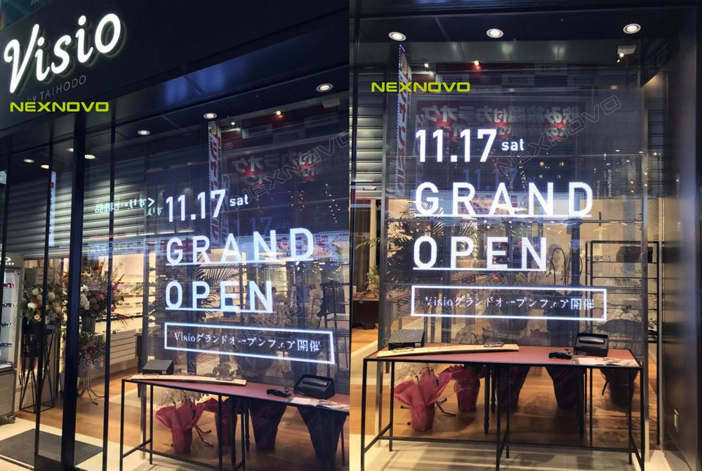 日本九州百年眼鏡老店透明LED顯示屏項(xiàng)目(圖2)