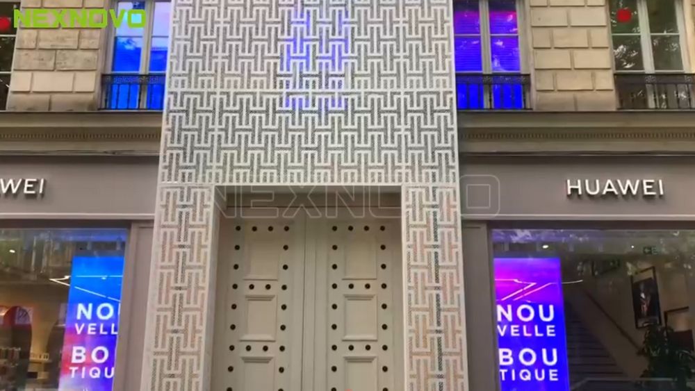 法國巴黎華為品牌旗艦店LED玻璃透明屏項目(圖2)