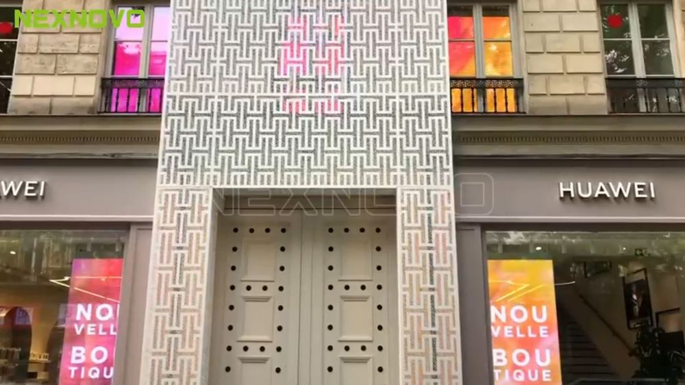 法國巴黎華為品牌旗艦店LED玻璃透明屏項目(圖4)